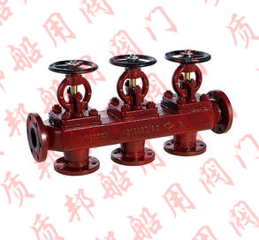 GB/T1855-93 船用法蘭鑄鐵單排三聯(lián)截止閥箱S型、SS型